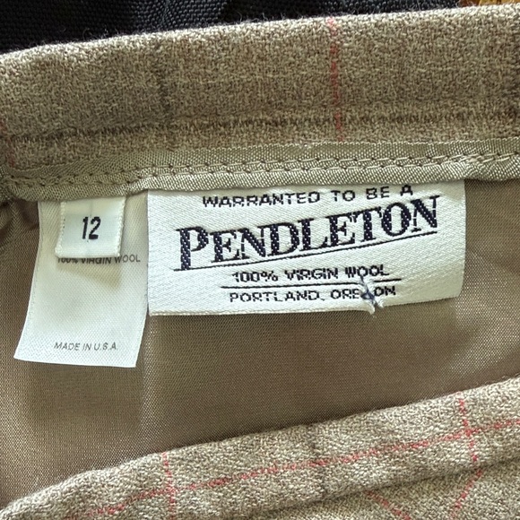 Vintage Pendleton Brown Plaid A-Line Skirt Sz 12 Made in USA - Picture 2 of 5
